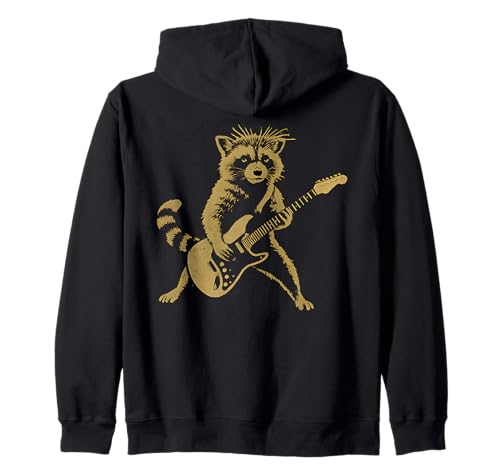 Waschbär spielt Gitarre Rock Star and Roll Männer Frauen Kinder Kapuzenjacke Waschbär spielt Gitarre Rock Star and Roll Männer Frauen Kinder Kapuzenjacke von Funny Rock Rocking Raccoon Playing Guitar Apparel