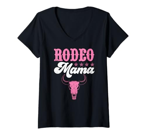 Damen Rodeo Mama Western Rodeo Country Cowgirl Life T-Shirt mit V-Ausschnitt Damen Rodeo Mama Western Rodeo Country Cowgirl Life T-Shirt mit V-Ausschnitt von Funny Rodeo Mama Western Cowboy Life Apparel