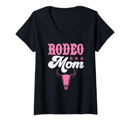 Damen Rodeo Mama Western Rodeo Country Cowgirl Life T-Shirt mit V-Ausschnitt Damen Rodeo Mama Western Rodeo Country Cowgirl Life T-Shirt mit V-Ausschnitt von Funny Rodeo Mama Western Cowboy Life Apparel