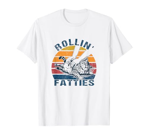 Rolling Fatties Lustige Smoking Katze Rasse Mama Papa Kätzchen Retro T-Shirt Rolling Fatties Lustige Smoking Katze Rasse Mama Papa Kätzchen Retro T-Shirt von Funny Rolling Fatties Cat Breed Mom Dad Retro