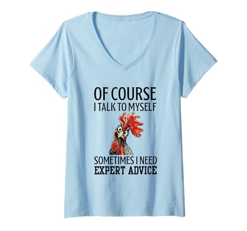 Damen Hahn Natürlich spreche ich mit Mir selbst, manchmal Brauche ich einen Experten T-Shirt mit V-Ausschnitt Damen Hahn Natürlich spreche ich mit Mir selbst, manchmal Brauche ich einen Experten T-Shirt mit V-Ausschnitt von Funny Rooster Of Course I Talk To Myself Tee Shirt