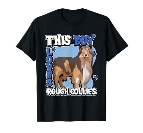 Jungen Langhaarcollie This Boy Loves Rough Collies T-Shirt Jungen Langhaarcollie This Boy Loves Rough Collies T-Shirt von Funny Rough Collie Clothes