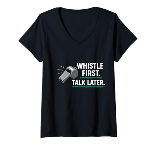 Damen Rugby Schiedsrichter Life Match Offizielle Pfeife Humor Pride Rugby T-Shirt mit V-Ausschnitt Damen Rugby Schiedsrichter Life Match Offizielle Pfeife Humor Pride Rugby T-Shirt mit V-Ausschnitt von Funny Rugby Umpire Whistle Referee Pride Official