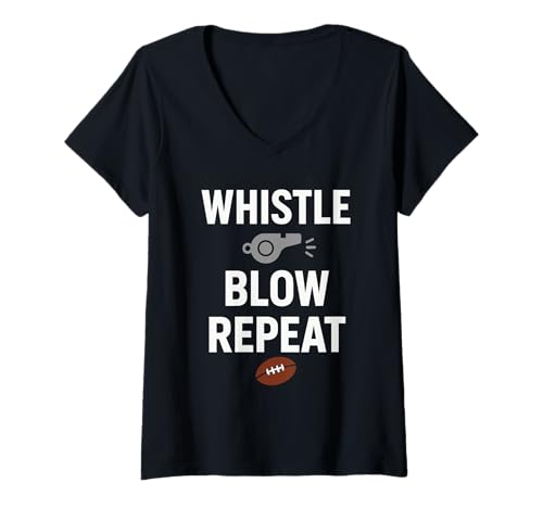 Damen Rugby Schiedsrichter Life Match Offizielle Pfeife Humor Pride Rugby T-Shirt mit V-Ausschnitt Damen Rugby Schiedsrichter Life Match Offizielle Pfeife Humor Pride Rugby T-Shirt mit V-Ausschnitt von Funny Rugby Umpire Whistle Referee Pride Official