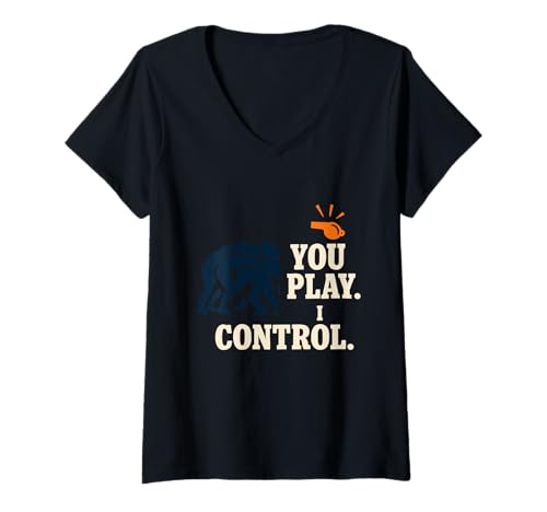Damen Rugby Schiedsrichter Life Match Offizielle Pfeife Humor Pride Rugby T-Shirt mit V-Ausschnitt Damen Rugby Schiedsrichter Life Match Offizielle Pfeife Humor Pride Rugby T-Shirt mit V-Ausschnitt von Funny Rugby Umpire Whistle Referee Pride Official