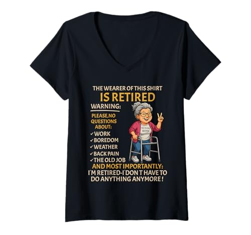 Damen Retirement for Women – Retired Not My Problem Anymore Rente T-Shirt mit V-Ausschnitt von Funny Ruhestand Women - No More Work