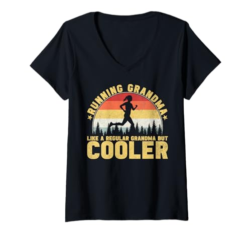 Damen Oma Laufen wie EIN normaler Oma-Marathon T-Shirt mit V-Ausschnitt Damen Oma Laufen wie EIN normaler Oma-Marathon T-Shirt mit V-Ausschnitt von Funny Runner Grandma Jogging Workout