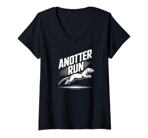 Damen Anotter Run Lustiger Running Otter Fun T-Shirt mit V-Ausschnitt Damen Anotter Run Lustiger Running Otter Fun T-Shirt mit V-Ausschnitt von Funny Running Adventure Otter Humor
