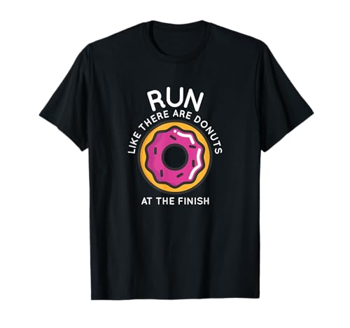 Lustiges Laufshirt Donuts Marathon Herren Motivation Geschenk T-Shirt Lustiges Laufshirt Donuts Marathon Herren Motivation Geschenk T-Shirt von Funny Running Donuts Tee