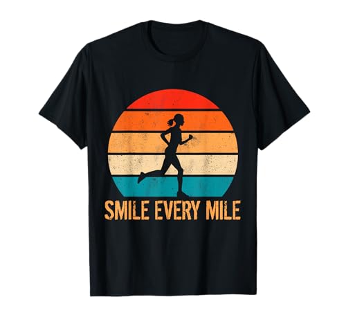 Lustiger Läufer für Damen, Marathon, Lächeln Jede Meile T-Shirt von Funny Running Gifts Co.