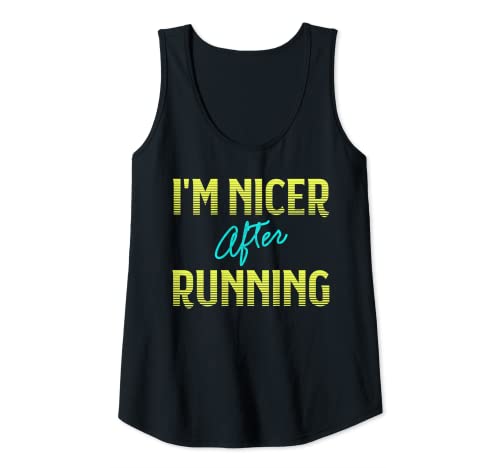 Damen Lustiges Lauf-Tanktop mit Spruch I'M Nicer After Running Tank Top von Funny Running Quote Outfits