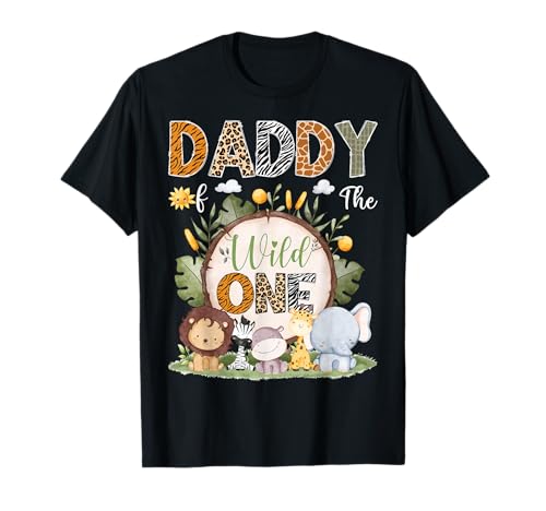 Daddy Of The Wild One 1. Geburtstag Kinder Safari Woodland T-Shirt Daddy Of The Wild One 1. Geburtstag Kinder Safari Woodland T-Shirt von Funny Safari 1St Birthday Family Matching