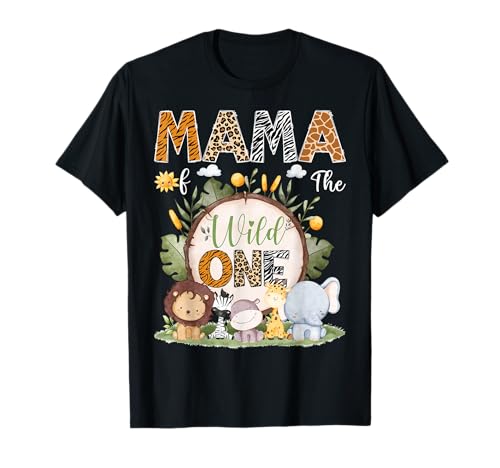 Mama Of The Wild One 1. Geburtstag Kinder Safari Woodland T-Shirt Mama Of The Wild One 1. Geburtstag Kinder Safari Woodland T-Shirt von Funny Safari 1St Birthday Family Matching