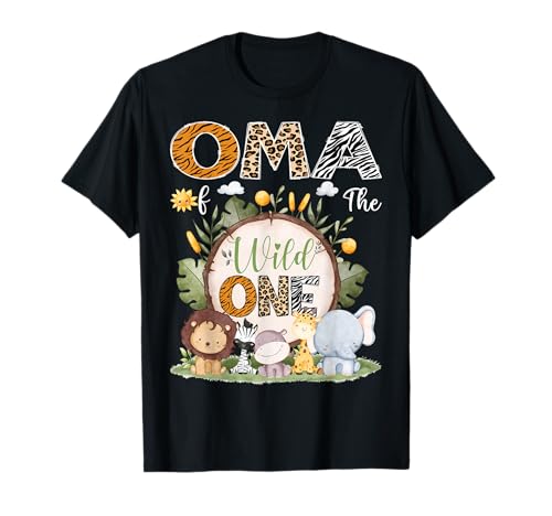 Oma Of The Wild One 1. Geburtstag Kinder Safari Woodland T-Shirt Oma Of The Wild One 1. Geburtstag Kinder Safari Woodland T-Shirt von Funny Safari 1St Birthday Family Matching