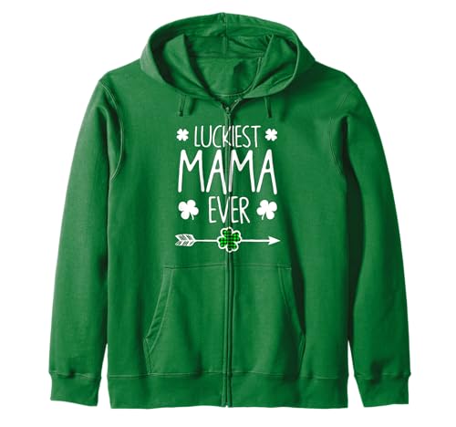 Lustiges süßes Matching mit der glücklichsten Mama aller Zeiten zum St. Patrick's Day Kapuzenjacke von Funny Saint Patrick's Day Apparel