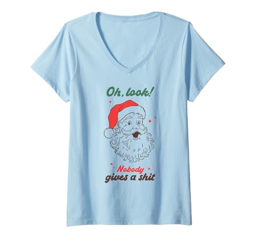 Damen Lustiger Weihnachtsmann Nobody Cares Weihnachten Humor Männer Frauen Urlaub T-Shirt mit V-Ausschnitt Damen Lustiger Weihnachtsmann Nobody Cares Weihnachten Humor Männer Frauen Urlaub T-Shirt mit V-Ausschnitt von Funny Santa Christmas Humor Holiday Graphic Tees