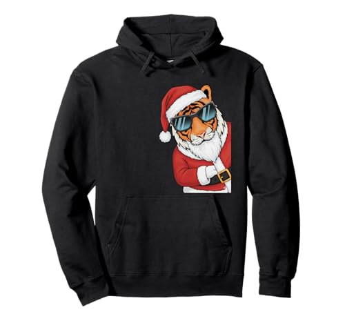 Tiger Santa mit Sonnenbrille Xmas Jungen Mädchen Pullover Hoodie Tiger Santa mit Sonnenbrille Xmas Jungen Mädchen Pullover Hoodie von Funny Santa Men Women Kids Tiger Christmas Party