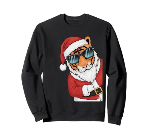 Tiger Santa mit Sonnenbrille Xmas Jungen Mädchen Sweatshirt Tiger Santa mit Sonnenbrille Xmas Jungen Mädchen Sweatshirt von Funny Santa Men Women Kids Tiger Christmas Party