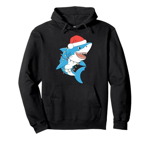Santa Shark Christmas Lights Sharkmas Tree Xmas T-Shirt für Jungen und Herren Pullover Hoodie Santa Shark Christmas Lights Sharkmas Tree Xmas T-Shirt für Jungen und Herren Pullover Hoodie von Funny Santa Shark Christmas