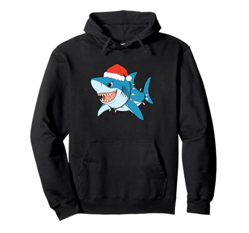 Santa Shark Christmas Lights Sharkmas Tree Xmas T-Shirt für Jungen und Herren Pullover Hoodie Santa Shark Christmas Lights Sharkmas Tree Xmas T-Shirt für Jungen und Herren Pullover Hoodie von Funny Santa Shark Christmas
