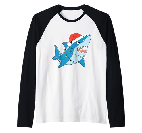 Santa Shark Christmas Lights Sharkmas Tree Xmas T-Shirt für Jungen und Herren Raglan Santa Shark Christmas Lights Sharkmas Tree Xmas T-Shirt für Jungen und Herren Raglan von Funny Santa Shark Christmas