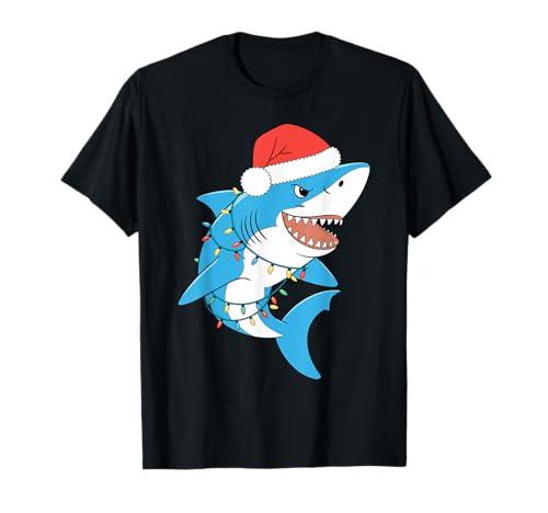 Santa Shark Christmas Lights Sharkmas Tree Xmas T-Shirt für Jungen und Herren T-Shirt Santa Shark Christmas Lights Sharkmas Tree Xmas T-Shirt für Jungen und Herren T-Shirt von Funny Santa Shark Christmas