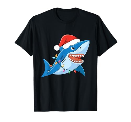Santa Shark Christmas Lights Sharkmas Tree Xmas T-Shirt für Jungen und Herren T-Shirt Santa Shark Christmas Lights Sharkmas Tree Xmas T-Shirt für Jungen und Herren T-Shirt von Funny Santa Shark Christmas