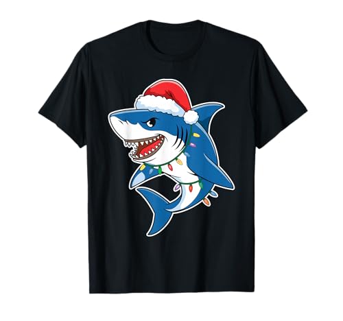 Santa Shark Christmas Lights Sharkmas Tree Xmas T-Shirt für Jungen und Herren T-Shirt Santa Shark Christmas Lights Sharkmas Tree Xmas T-Shirt für Jungen und Herren T-Shirt von Funny Santa Shark Christmas