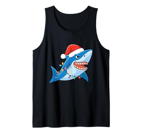 Santa Shark Christmas Lights Sharkmas Tree Xmas T-Shirt für Jungen und Herren Tank Top Santa Shark Christmas Lights Sharkmas Tree Xmas T-Shirt für Jungen und Herren Tank Top von Funny Santa Shark Christmas