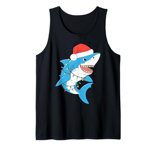 Santa Shark Christmas Lights Sharkmas Tree Xmas T-Shirt für Jungen und Herren Tank Top Santa Shark Christmas Lights Sharkmas Tree Xmas T-Shirt für Jungen und Herren Tank Top von Funny Santa Shark Christmas