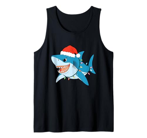 Santa Shark Christmas Lights Sharkmas Tree Xmas T-Shirt für Jungen und Herren Tank Top Santa Shark Christmas Lights Sharkmas Tree Xmas T-Shirt für Jungen und Herren Tank Top von Funny Santa Shark Christmas