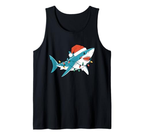 Santa Shark Christmas Lights Sharkmas Tree Xmas T-Shirt für Jungen und Herren Tank Top Santa Shark Christmas Lights Sharkmas Tree Xmas T-Shirt für Jungen und Herren Tank Top von Funny Santa Shark Christmas