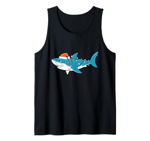 Santa Shark Christmas Lights Sharkmas Tree Xmas T-Shirt für Jungen und Herren Tank Top Santa Shark Christmas Lights Sharkmas Tree Xmas T-Shirt für Jungen und Herren Tank Top von Funny Santa Shark Christmas