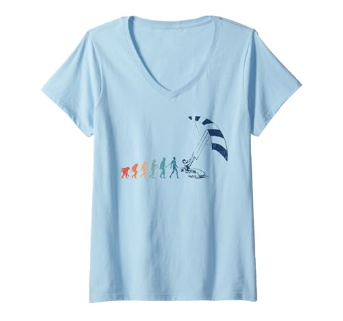 Damen Lustige sarkastische Neuheit Kitesurfen Evolution Drachen Boarding T-Shirt mit V-Ausschnitt Damen Lustige sarkastische Neuheit Kitesurfen Evolution Drachen Boarding T-Shirt mit V-Ausschnitt von Funny Sarcastic Kite Surfing Evolution Apparel Co