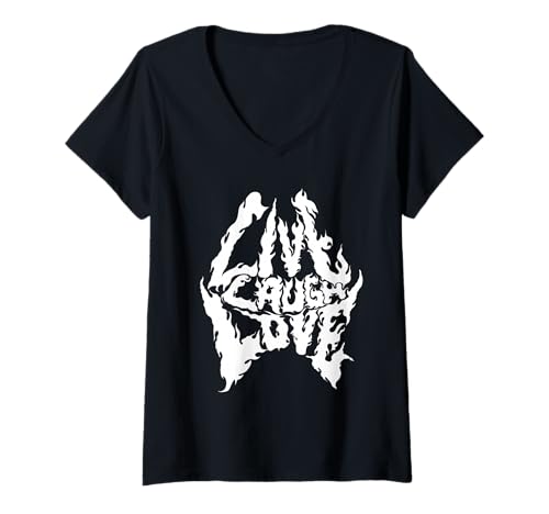 Damen Sarkastischer Spruch feurig Death Meatal T-Shirt mit V-Ausschnitt Damen Sarkastischer Spruch feurig Death Meatal T-Shirt mit V-Ausschnitt von Funny Sarcastic Outfits for Death Metal Lovers