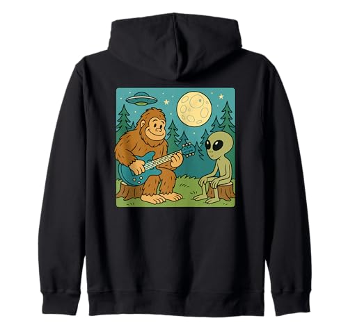 Alien & Bigfoot, für Kinder | Gitarrenliebhaber & Gitarre Kapuzenjacke Alien & Bigfoot, für Kinder | Gitarrenliebhaber & Gitarre Kapuzenjacke von Funny Sasquatch Lover Gift Ideas & Graphics