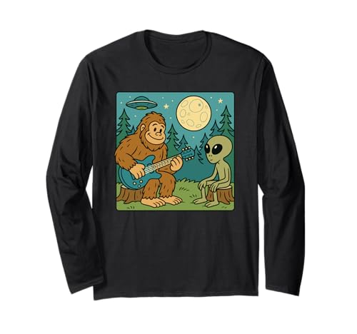 Alien & Bigfoot, für Kinder | Gitarrenliebhaber & Gitarre Langarmshirt Alien & Bigfoot, für Kinder | Gitarrenliebhaber & Gitarre Langarmshirt von Funny Sasquatch Lover Gift Ideas & Graphics
