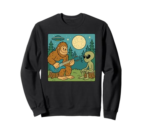 Alien & Bigfoot, für Kinder | Gitarrenliebhaber & Gitarre Sweatshirt Alien & Bigfoot, für Kinder | Gitarrenliebhaber & Gitarre Sweatshirt von Funny Sasquatch Lover Gift Ideas & Graphics