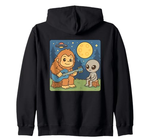 Bigfoot & Alien, für Kinder | Gitarrenliebhaber & Gitarre, Kawaii Kapuzenjacke Bigfoot & Alien, für Kinder | Gitarrenliebhaber & Gitarre, Kawaii Kapuzenjacke von Funny Sasquatch Lover Gift Ideas & Graphics