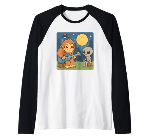 Bigfoot & Alien, für Kinder | Gitarrenliebhaber & Gitarre, Kawaii Raglan Bigfoot & Alien, für Kinder | Gitarrenliebhaber & Gitarre, Kawaii Raglan von Funny Sasquatch Lover Gift Ideas & Graphics