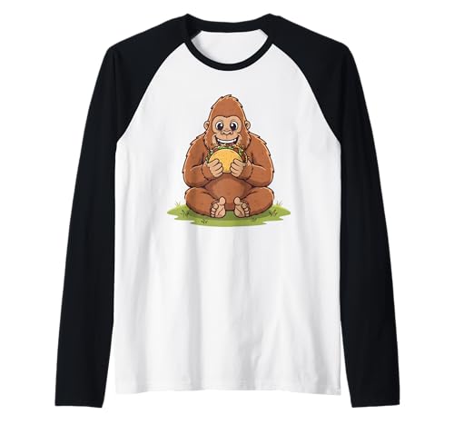 Taco Lover Bigfoot Vintage Design Geschenk für Männer Frauen Kinder Raglan von Funny Sasquatch Taco Tuesday Mexican Party Present