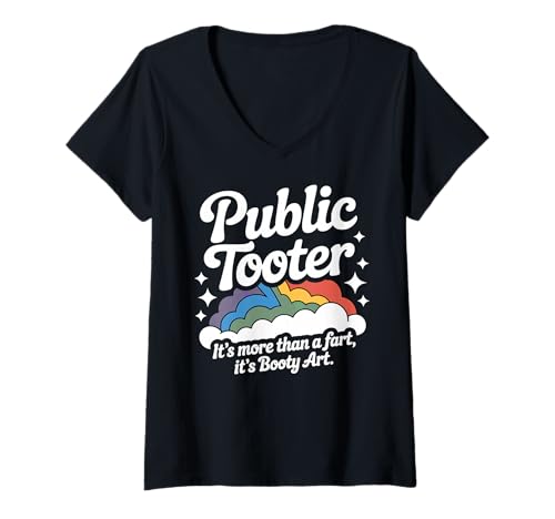 Damen Public Tooter Es ist mehr als EIN Furz, Humor, Meme, Regenbogen, lustig T-Shirt mit V-Ausschnitt Damen Public Tooter Es ist mehr als EIN Furz, Humor, Meme, Regenbogen, lustig T-Shirt mit V-Ausschnitt von Funny Saying Bathroom Humor Cringe Embarrassing