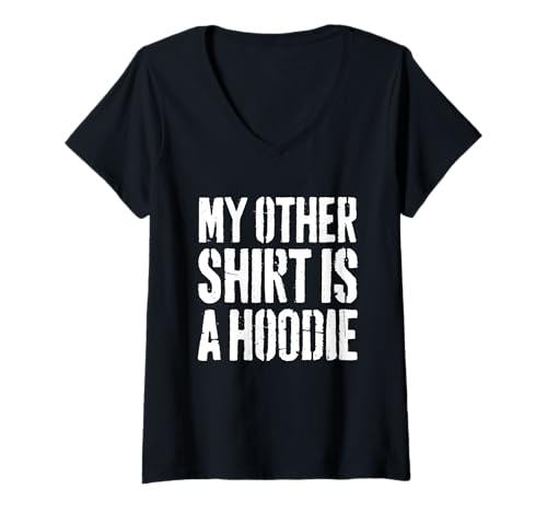 Damen Mein anderes Shirt ist EIN Hoodie Lustiger Nerd Lustiger Teenager T-Shirt mit V-Ausschnitt von Funny Saying Funny Shirt Funny Gifts