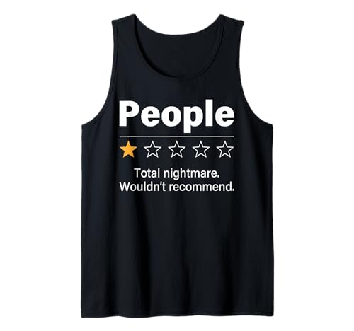 Herren Lustiger Anti-sozialer Menschen-EIN-Stern-Bewertung Meme Sarkasmus Humor Tank Top Herren Lustiger Anti-sozialer Menschen-EIN-Stern-Bewertung Meme Sarkasmus Humor Tank Top von Funny Saying and Sarcasm Designs