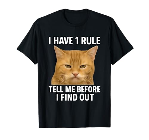 Lustige Katze Meme Tell Me Before I Find Out Humor für Männer Frauen T-Shirt Lustige Katze Meme Tell Me Before I Find Out Humor für Männer Frauen T-Shirt von Funny Sayings Designs