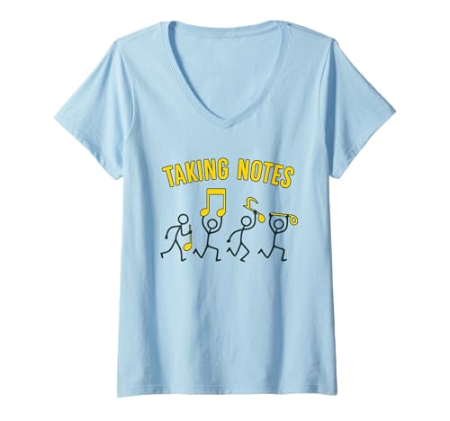 Damen Funny Music Art Musical Note Gag Music Love Taking Notes T-Shirt mit V-Ausschnitt Damen Funny Music Art Musical Note Gag Music Love Taking Notes T-Shirt mit V-Ausschnitt von Funny Sayings Humour Music Lovers Music Students