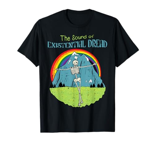 The Sound Of Existential Dread Skelett Fun Retro Men Women T-Shirt von Funny Sayings Shirts For Men Women Kids Gifts