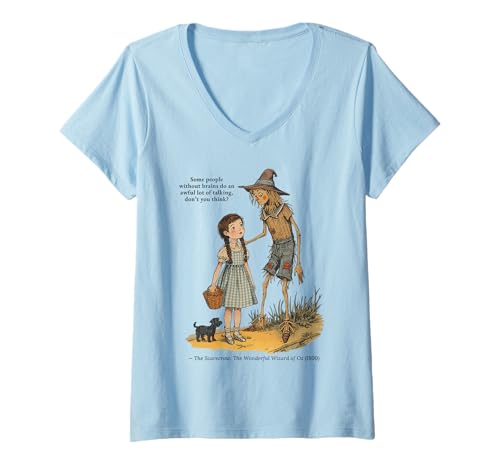 Damen Manche Menschen ohne Gehirn sprechen sehr viel Oz T-Shirt mit V-Ausschnitt Damen Manche Menschen ohne Gehirn sprechen sehr viel Oz T-Shirt mit V-Ausschnitt von Funny Scarecrow Quote Wizard of Oz book 1900 Girls