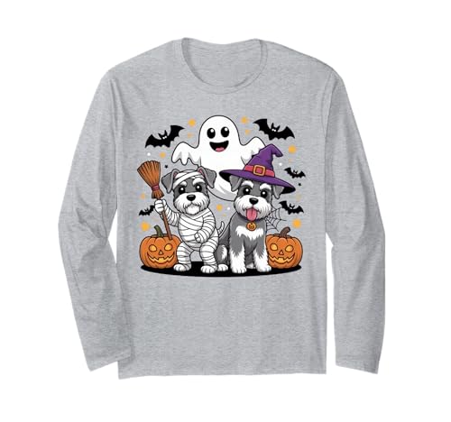 Lustiger Schnauzer Hundeliebhaber Hexe Mama Geist Halloween Party Langarmshirt Lustiger Schnauzer Hundeliebhaber Hexe Mama Geist Halloween Party Langarmshirt von Funny Schnauzer Dog Lover Halloween Costume Gifts