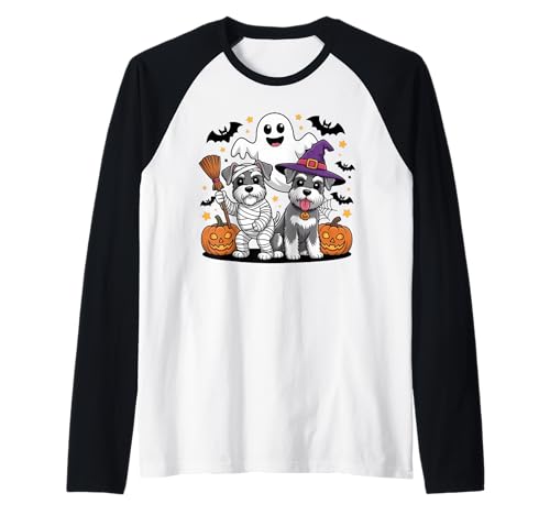 Lustiger Schnauzer Hundeliebhaber Hexe Mama Geist Halloween Party Raglan Lustiger Schnauzer Hundeliebhaber Hexe Mama Geist Halloween Party Raglan von Funny Schnauzer Dog Lover Halloween Costume Gifts